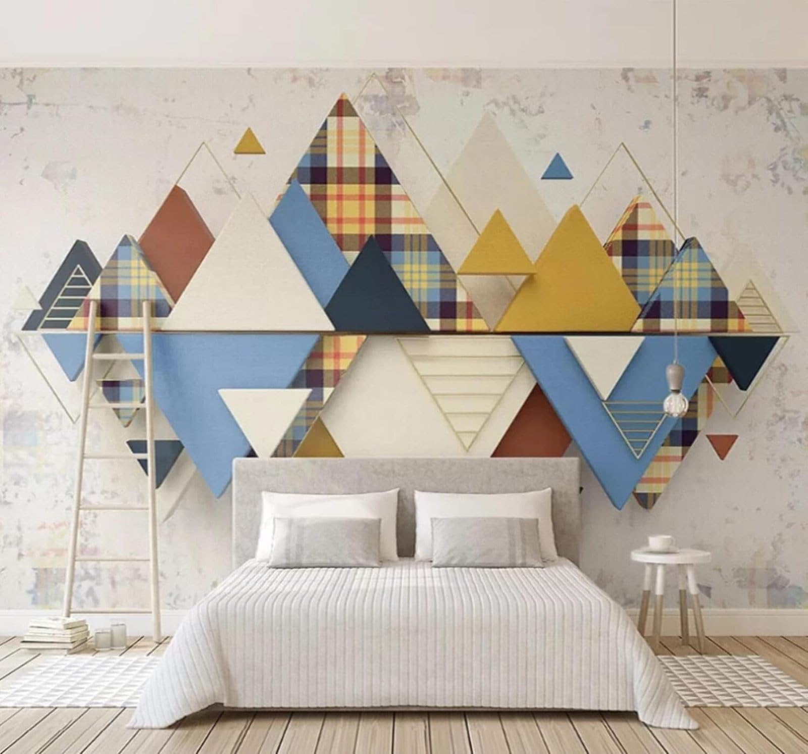 XLMING Abstract Three Dimensional Colourful Geometric Unique 3D Wallpaper Luxury Home Dining Decor Paste Sofa Living Room The Wall for Bedroom Mural-400cm×280cm