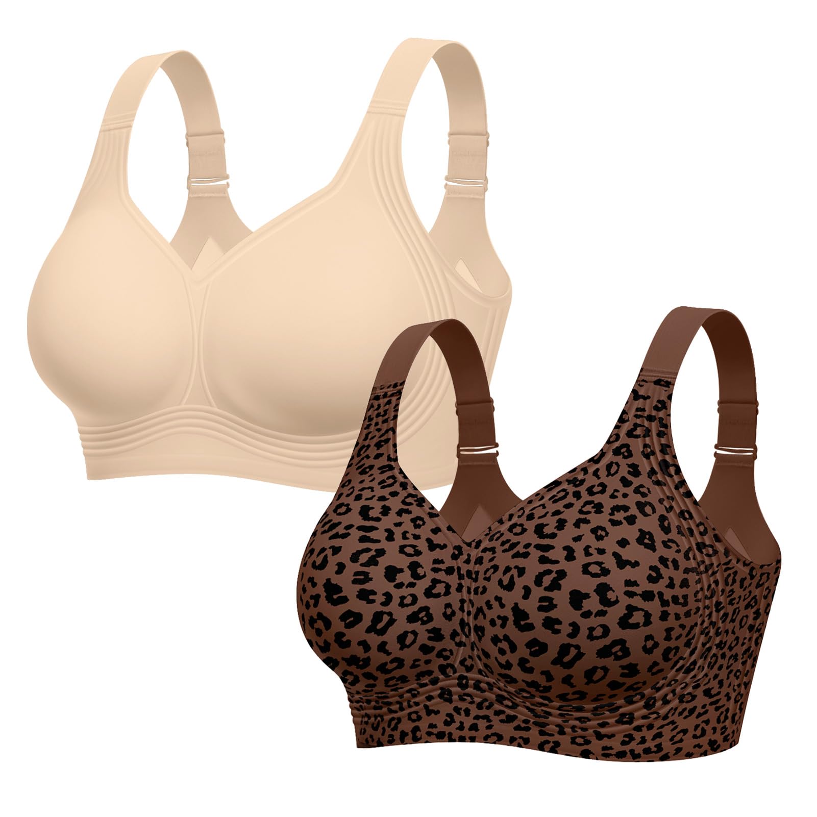 LetsJoli Jelly Bras for Women No Underwire Plus Size Push Up Supportive | Full Coverage, Wireless Support Lift, For Older Women Large Breasts, Minimizer, Seamless Everyday Bra