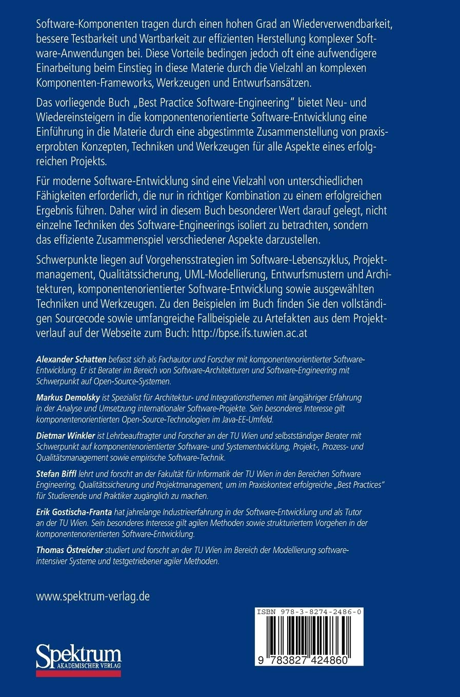 Best Practice Software-Engineering: Eine praxiserprobte Zusammenstellung von komponentenorientierten Konzepten, Methoden und Werkzeugen