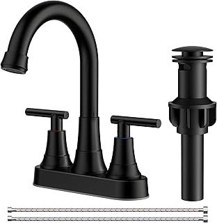 FORIOUS Matte Black Two-Handle Bathroom Faucet
