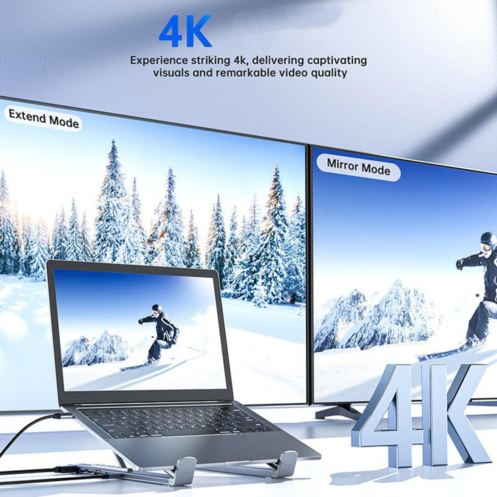 Docking Station per Laptop USB C 9 in 1 con Corpo in Alluminio