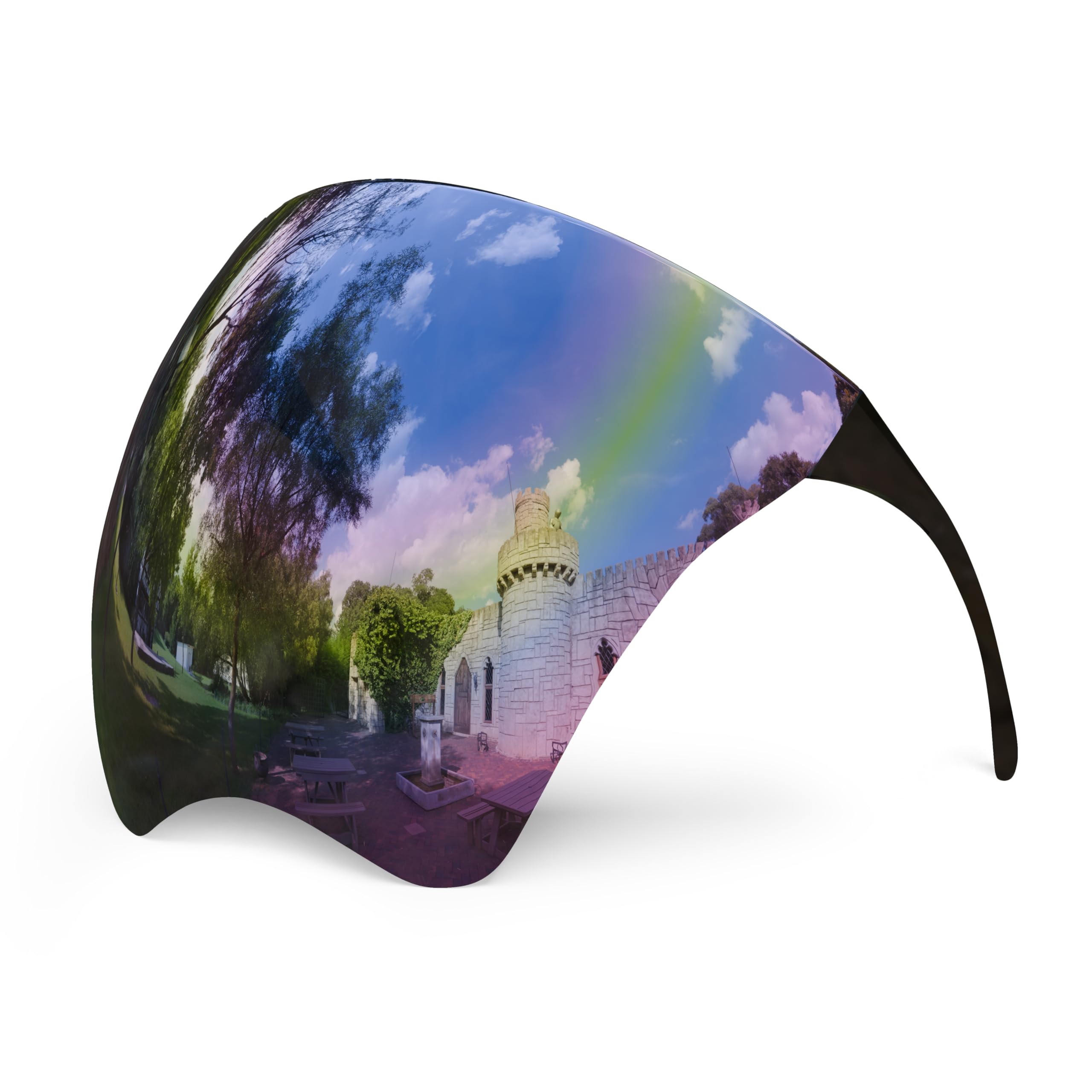 mayoken® Full Face Shield Sunglasses, Futuristic Wraparound Sun Protection Face Shield for Men & Women, Anti-Fog Mirror Glasses, Lightweight & Comfortable Gray-Blue Mirror