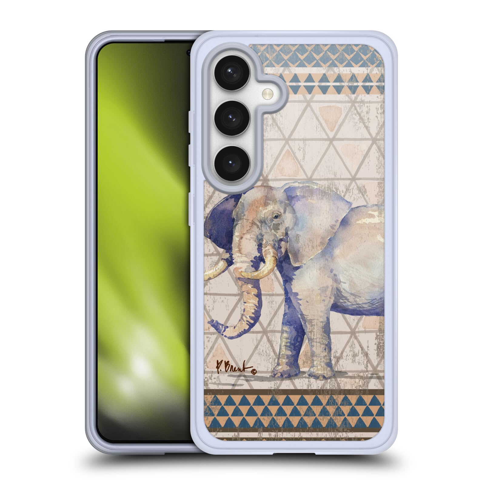 Head Case Designs Officially Licensed Paul Brent Tribal Elephant Animals Soft Gel Case Compatible with Samsung Galaxy S24 5G and Compatible with MagSafe Accessories