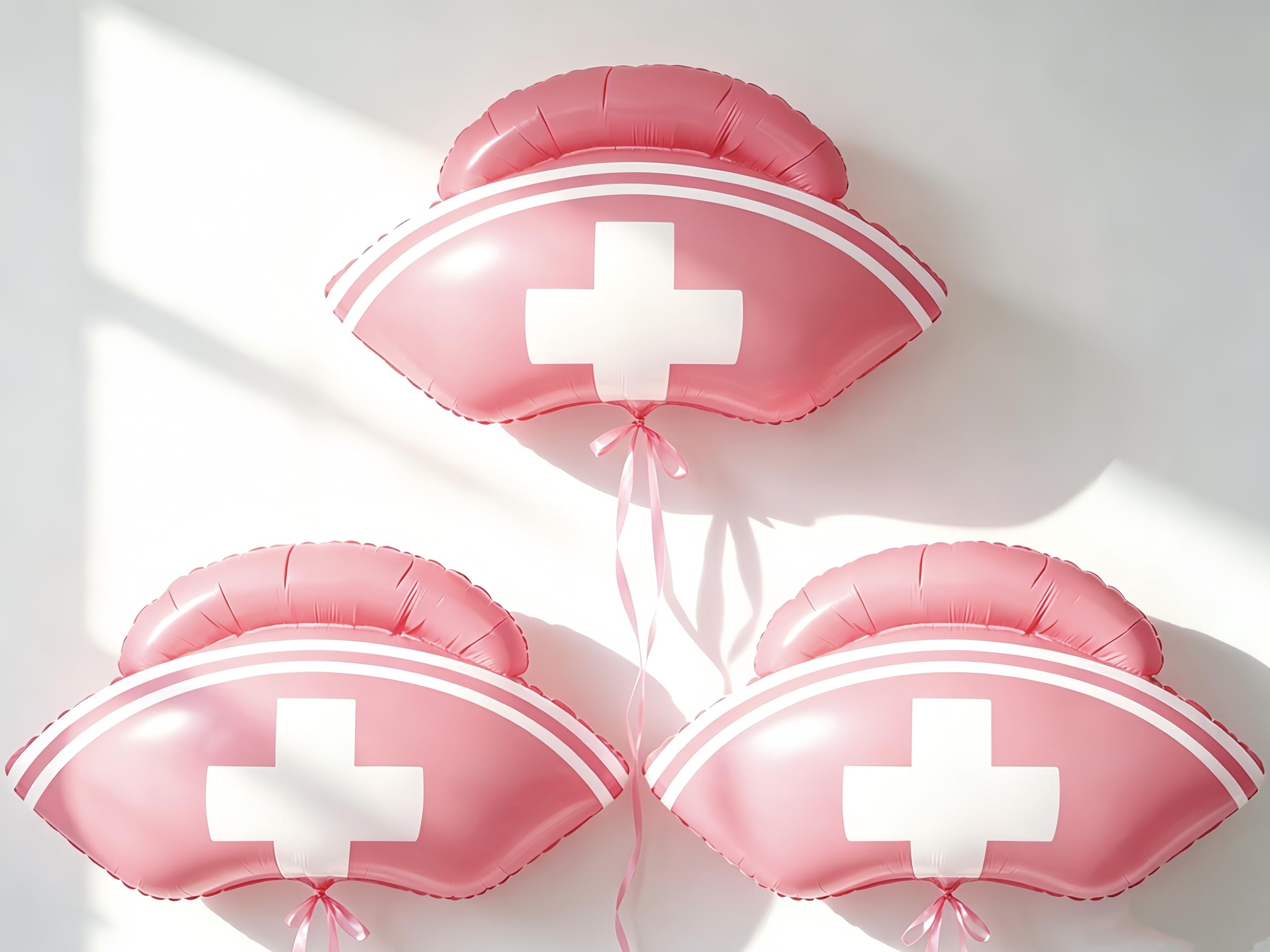 3Pcs Pink Nurse Cap Balloons/Nurse Party Decorations/Nurse Graduation Decorations/Nursing Graduation Party Supplies/Nursing School Graduation Party Decoration/Nurse Balloons