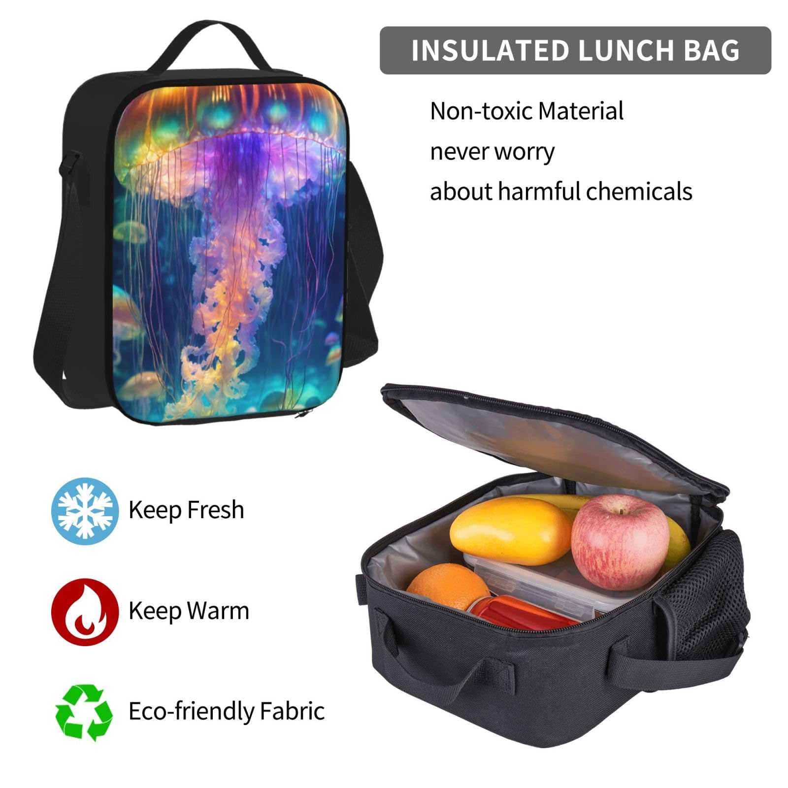 Zaino, borsa portapranzo, astuccio, set da 3 pezzi, per lavoro e