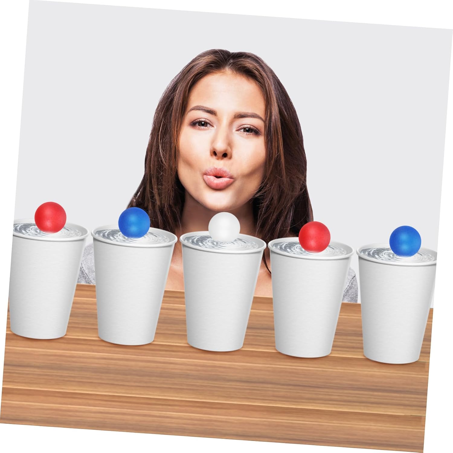 BESPORTBLE 120pcs Bulk Colorful Plastic Pong Balls Red Blue for Games Table Tennis Practice
