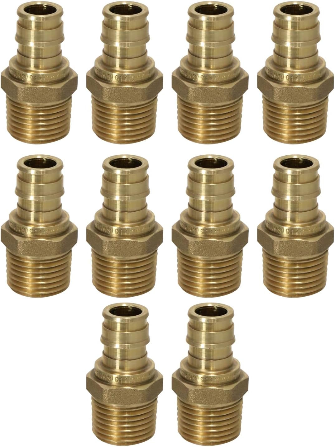 10 Pieces XFITTING 1/2'' Pex A x 1/2'' Male Sweat Adpater, F1960 Expansion Male Sweat
