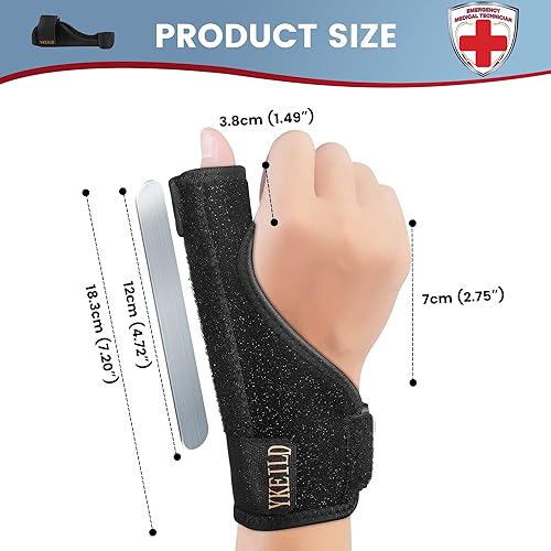 Miniatura 4 de YKEILD Férula para pulgar, estabilizadores para el pulgar izquierdo y derecho para hombres y mujeres con 3 vendajes autoadhesivos de 2 pulgadas x 5