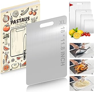 Stainless Steel Cutting board, Double sided Steel Cutting boards for Kitchen Meat vegetables & fruits Chopping board Easy to Clean(XL Size)（18× 11.8in）