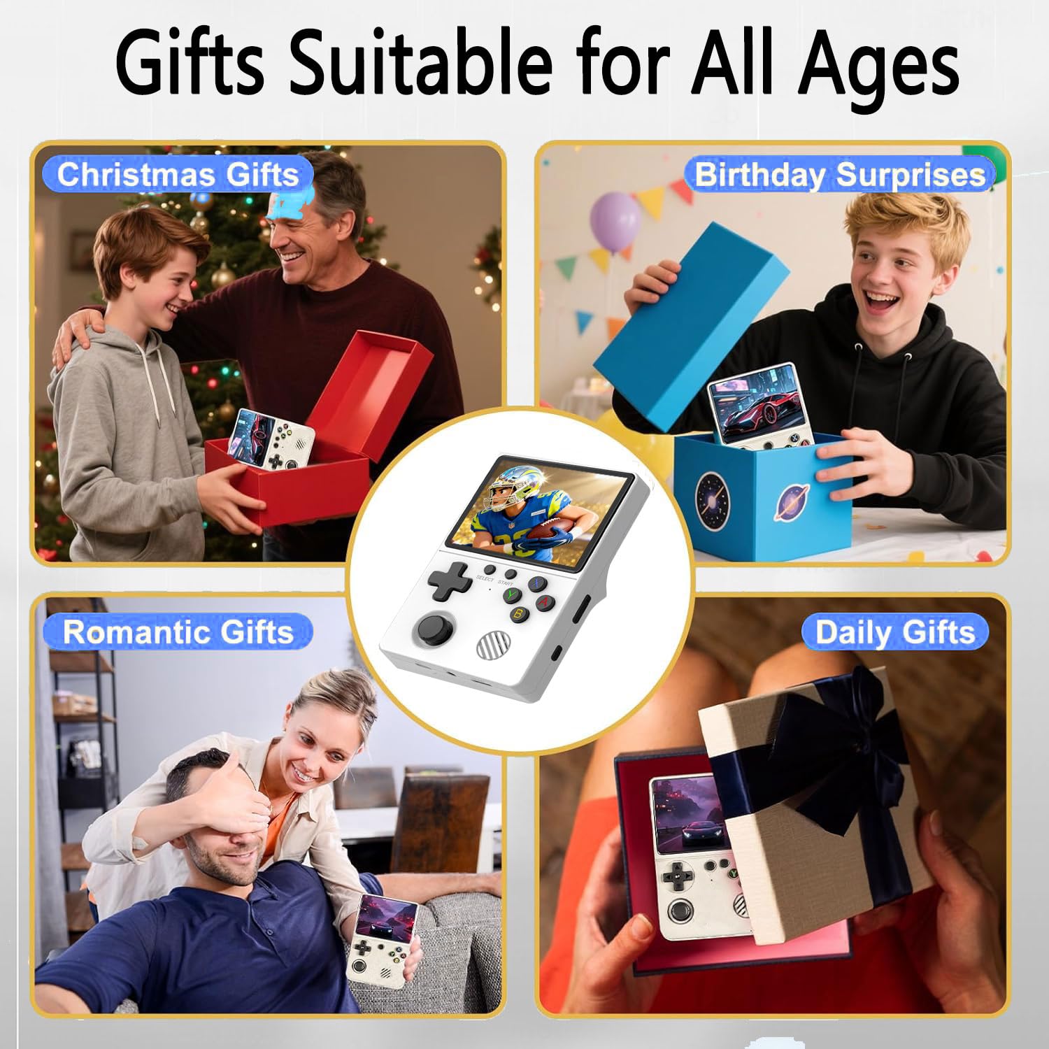 ASTEKID 2026 New Upgrade Retro Handheld Game Console with 20000+ Classic Game, Relive Childhood, Rechargeable Video Game Console, Support 30+ Emulators, Portable Pocket Arcade - 4