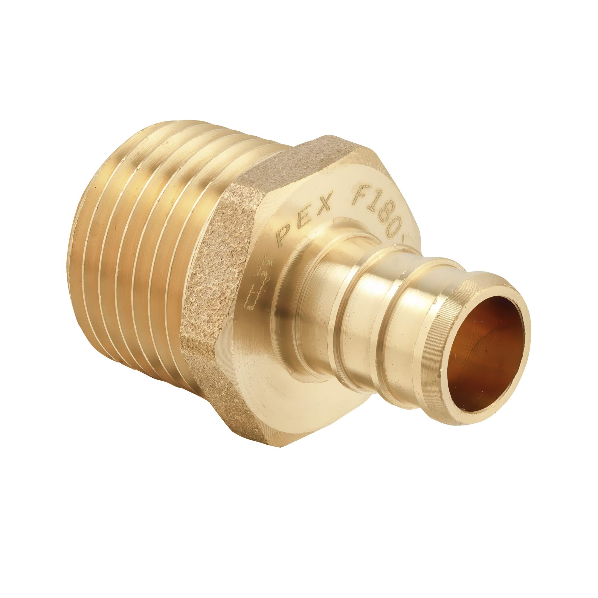50-Pack EFIELD Pex Barb Crimp Brass Fittings 1/2 inch x 1/2 inch Male NPT Adapters, ASTM F1807,(PEX1807017-50PCS)