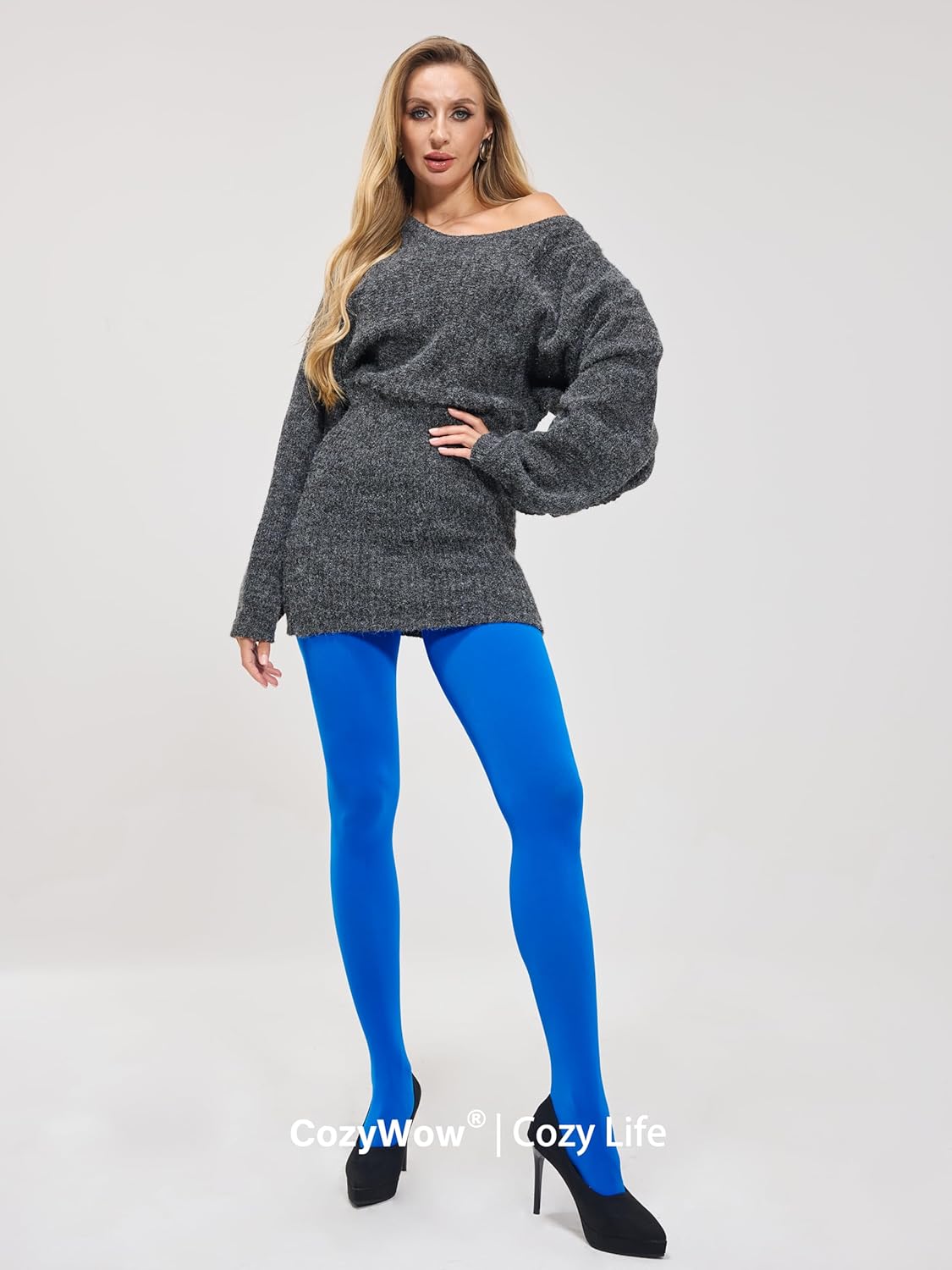 CozyWow Women's 80D Soft Opaque Tights, High Waist Solid Color Womens Tights with 30+ Colors - Image 5