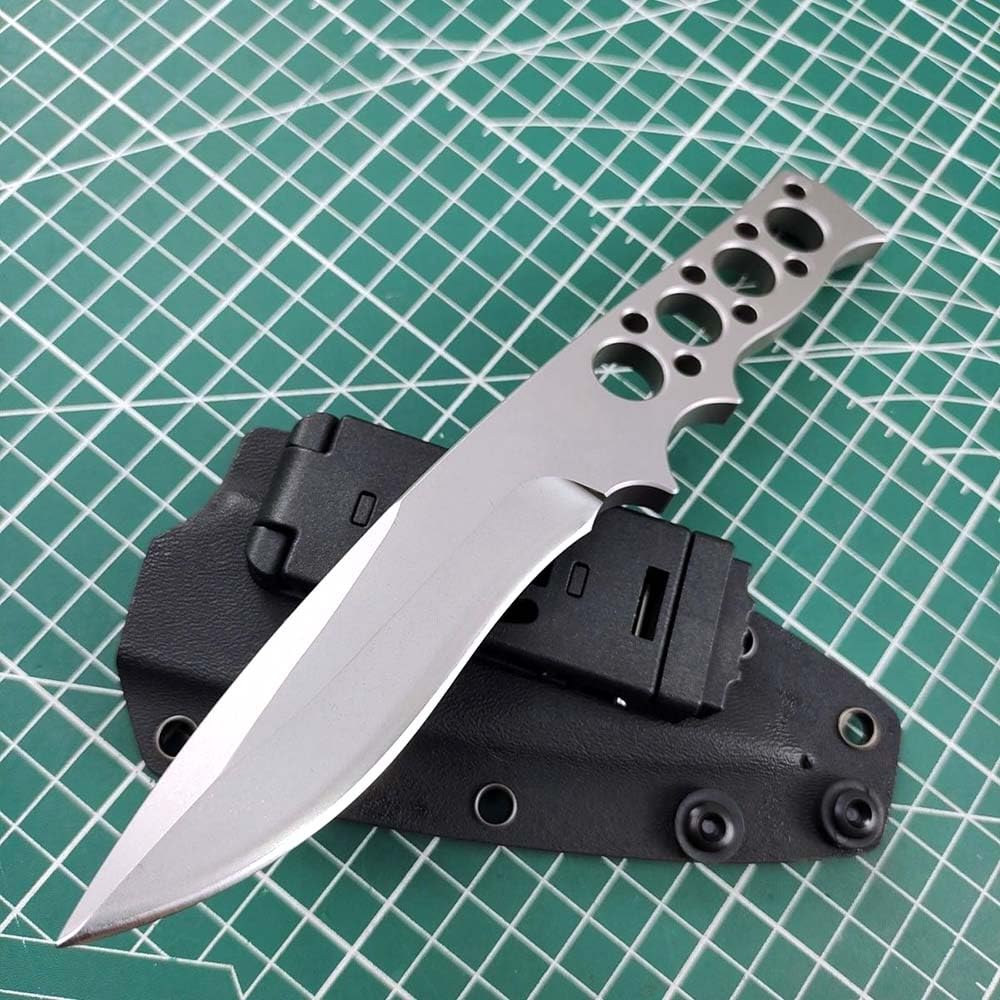 Festes Gegen Full Tang messer Edc Outdoor Jagdmesser Feststehende klinge tanto, gegen Einhandmesser, Gerade scharfe edelstahl messer DC53, survival neck knife, Gürtelmesser mit Kydex scheide, 21 cm