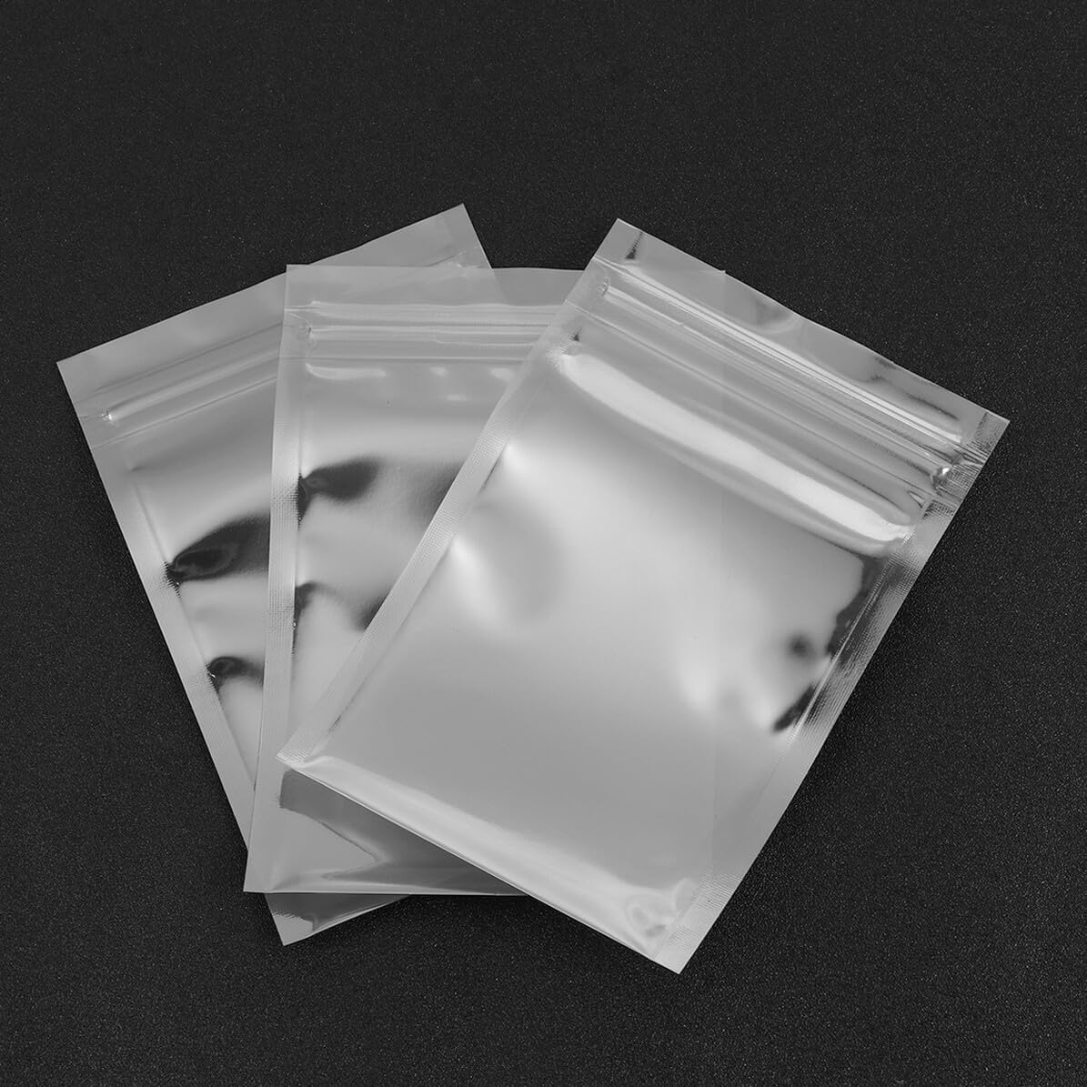Mikikit Paquet Antistatique Pochette de Protection Isolante en Cpp et Pet Argenté pour Carte Mère Paquet Translucides Lot de 100 pour Composants Électroniques