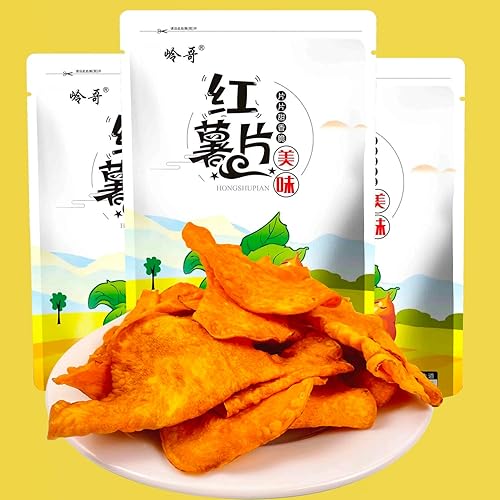 Rebanadas de camote secas crujientes, batata seca hecha en granja 7.58 ozbolsa, aperitivos de frutas y verduras listas para comer, vegano,