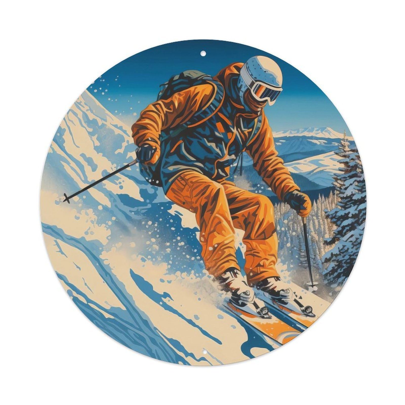 Extreme Sports Rapid Skiing Vintage Metal Tin Sign Plaque