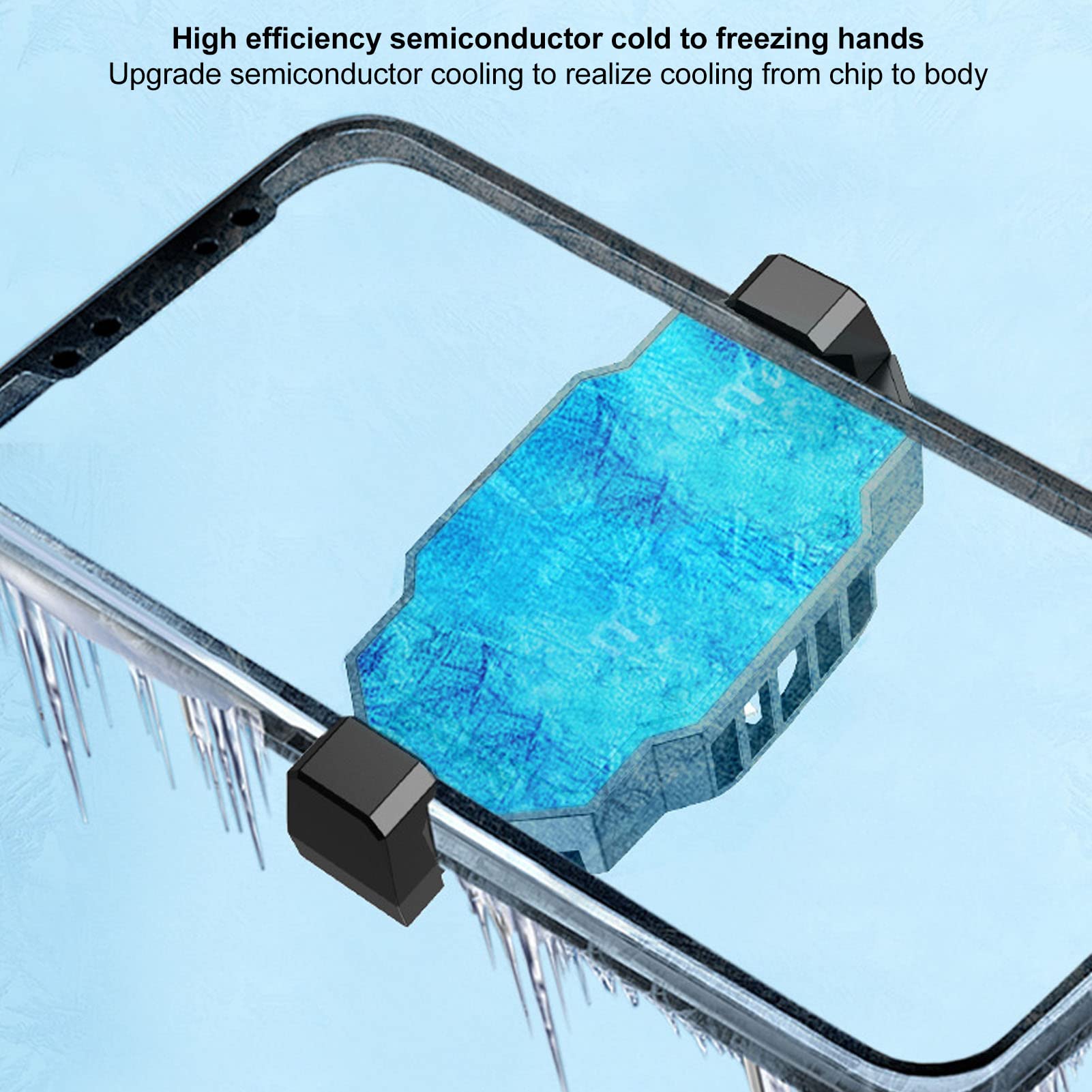 S3 Semiconductor Chłodnica Telefonu, Wentylator Chłodzący z możliwością ładowania, Chłodnica Telefonu Komórkowego, Obudowa Chłodząca do Smartfonów o Szerokości od 7 do 9 Cm,