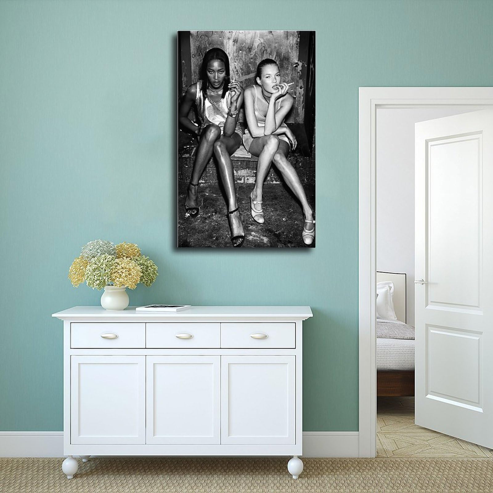 NEDOES Kate Moss Druck Leinwand Poster Wandkunst Dekor Druck Bild Gemälde Für Wohnzimmer Schlafzimmer Dekoration Ungerahmt 50 X 75 Cm
