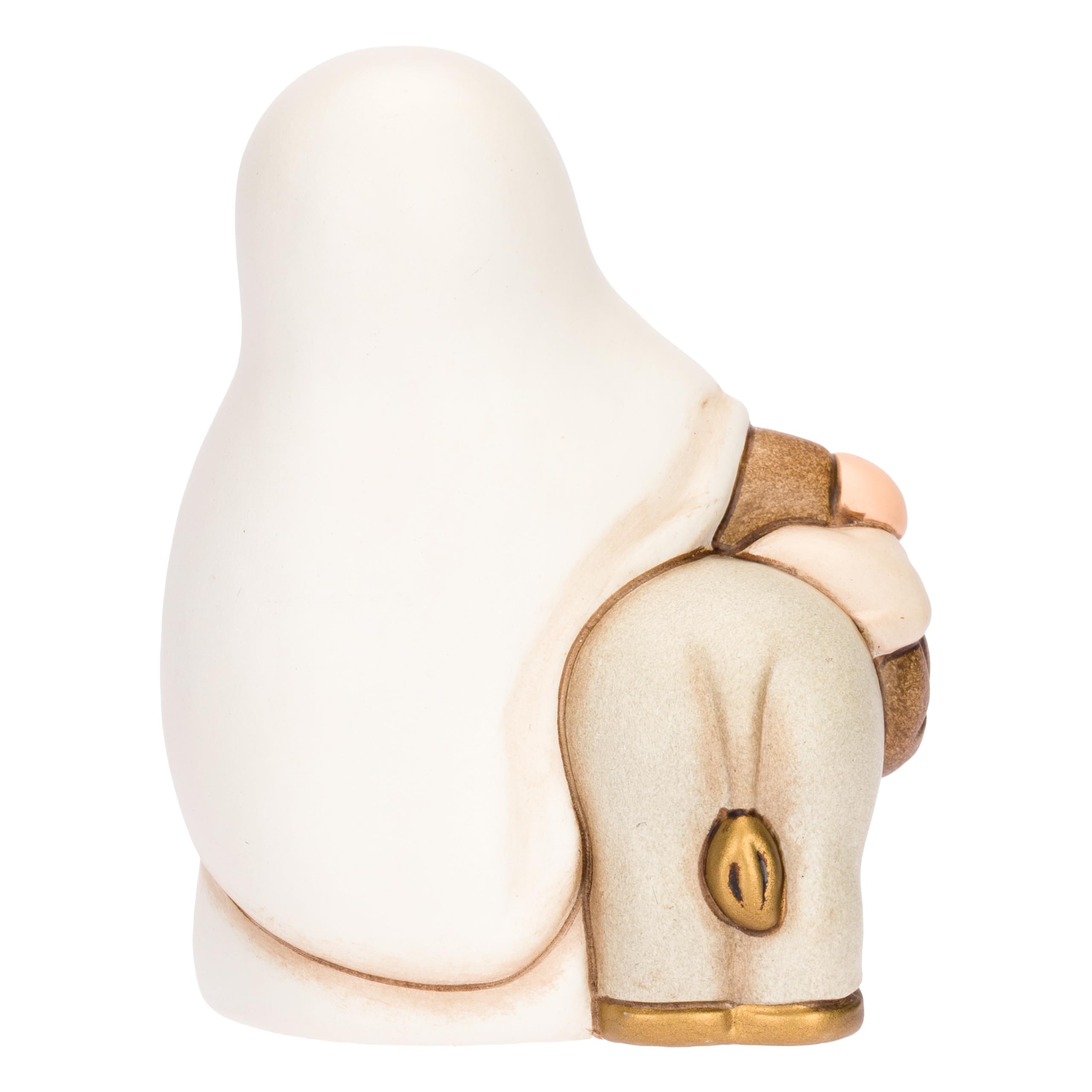 THUN - Nonna con asino in ceramica Presepe Classico, Bianco - 6,1 X 6,4 X 8,1 CM H - Ceramica