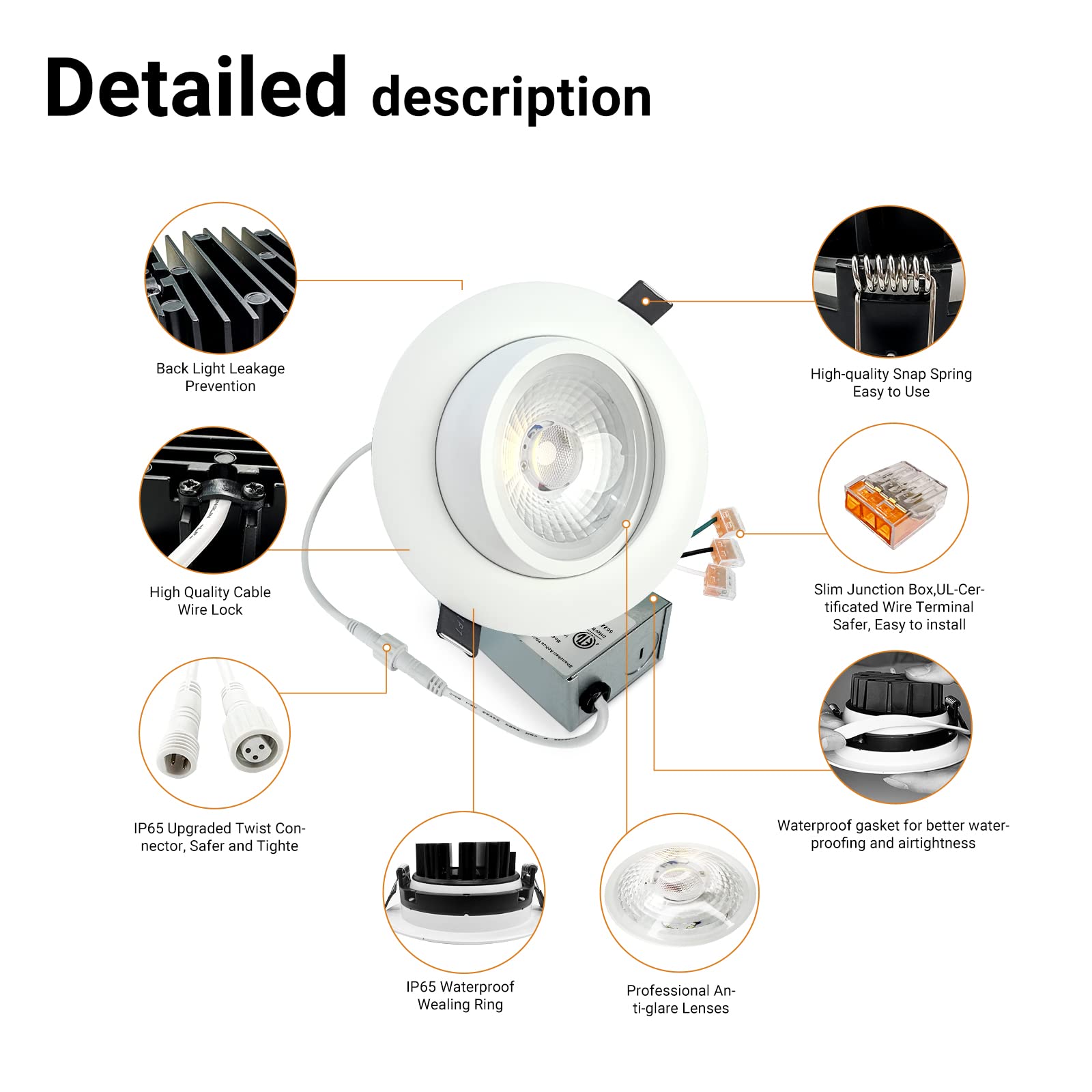 Amazon.com: ZYSHEN Luz empotrable LED cardán de 4 pulgadas 360°+90°  ajustable direccional lámpara de techo 2700-5000k 5CCT regulable retrofit  globo ocular puede luz para cocina, estudio, galería y oficina :  Herramientas y