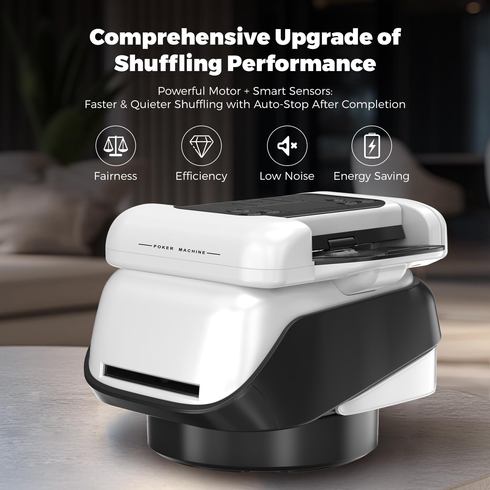 Trasmettitore automatico di carte e mixer per carte con funzione di rotazione a 360°, allocazione personalizzabile per molti giocatori, angolo di uscita versatile, compatibilità (nero)