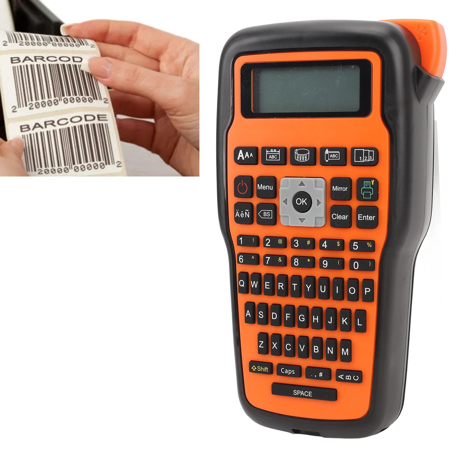 Portable Label Maker, Handheld Label Printer with Keyboard, Thermal Transfer Mini Label Maker for Cable Can Toy and Commercial Labels, Suitable for Home