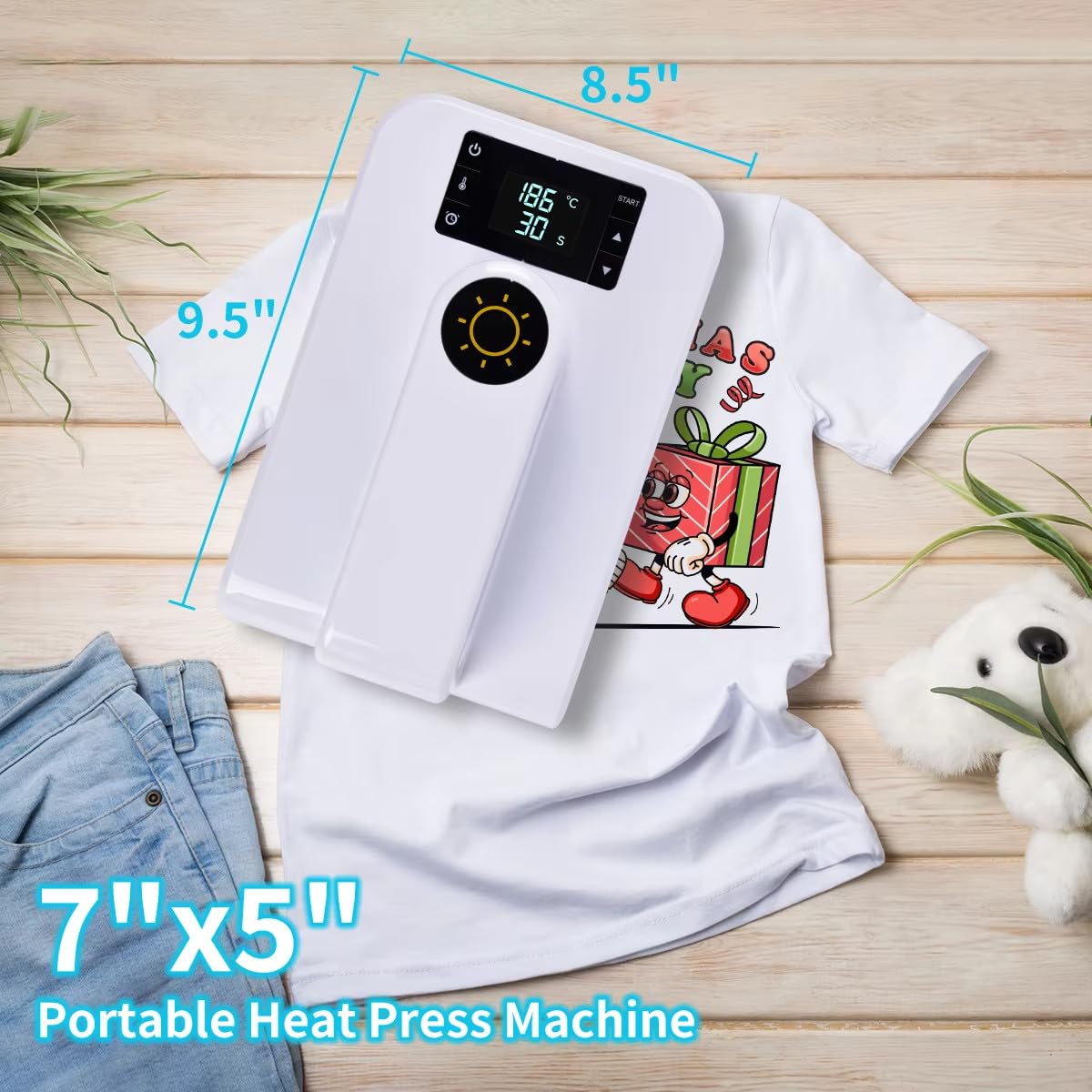 Przenośna Mini Prasa Termiczna 7,5'' X 4,75'', Sublimacja, Projekty Termotransferowe, Prosta I Inteligentna Prasa Termiczna Do Toreb, Czapek, Projektów DIY