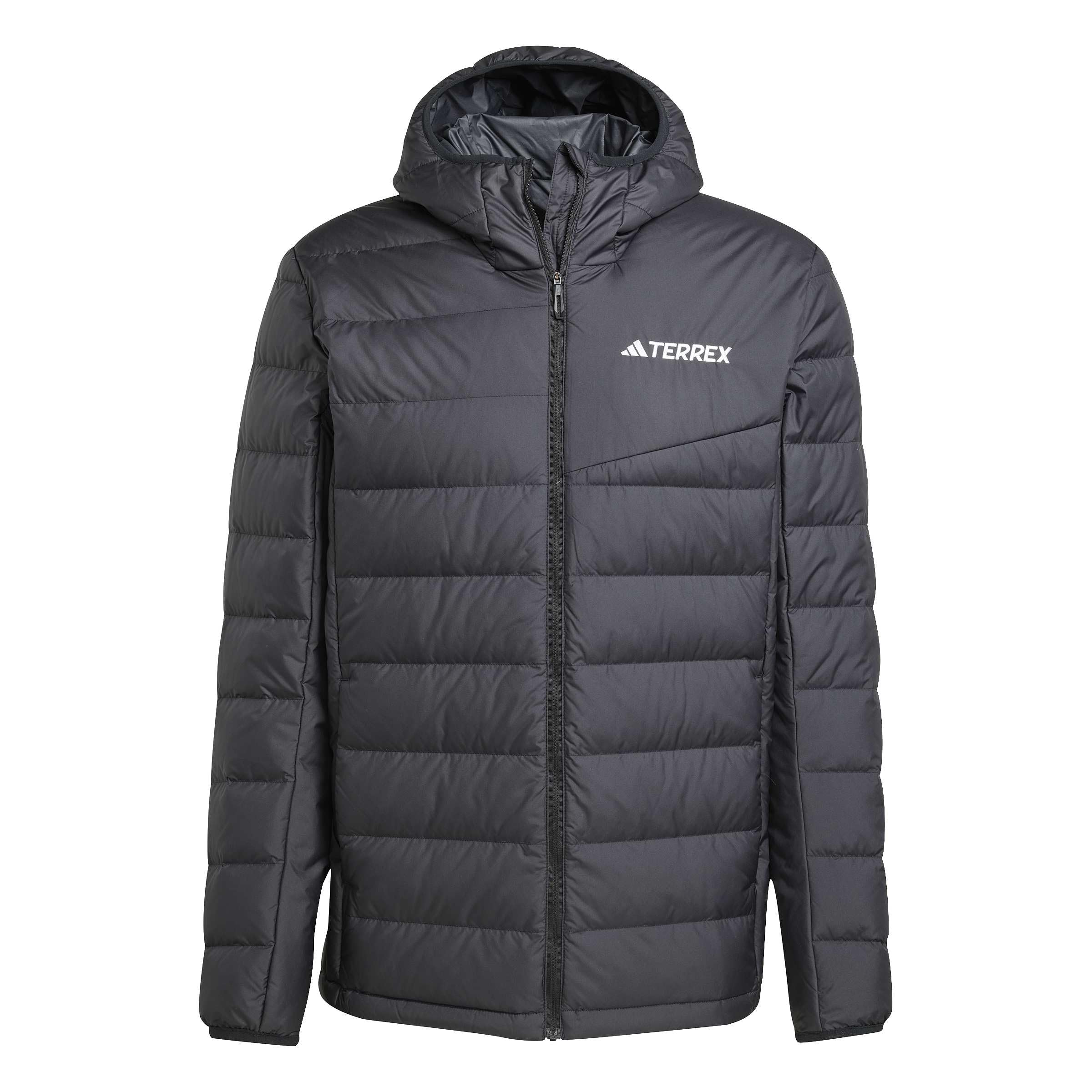Adidas Men's Black Terrex  Light Climawarm Hooded Down Jacket in Size L, Sports Direct