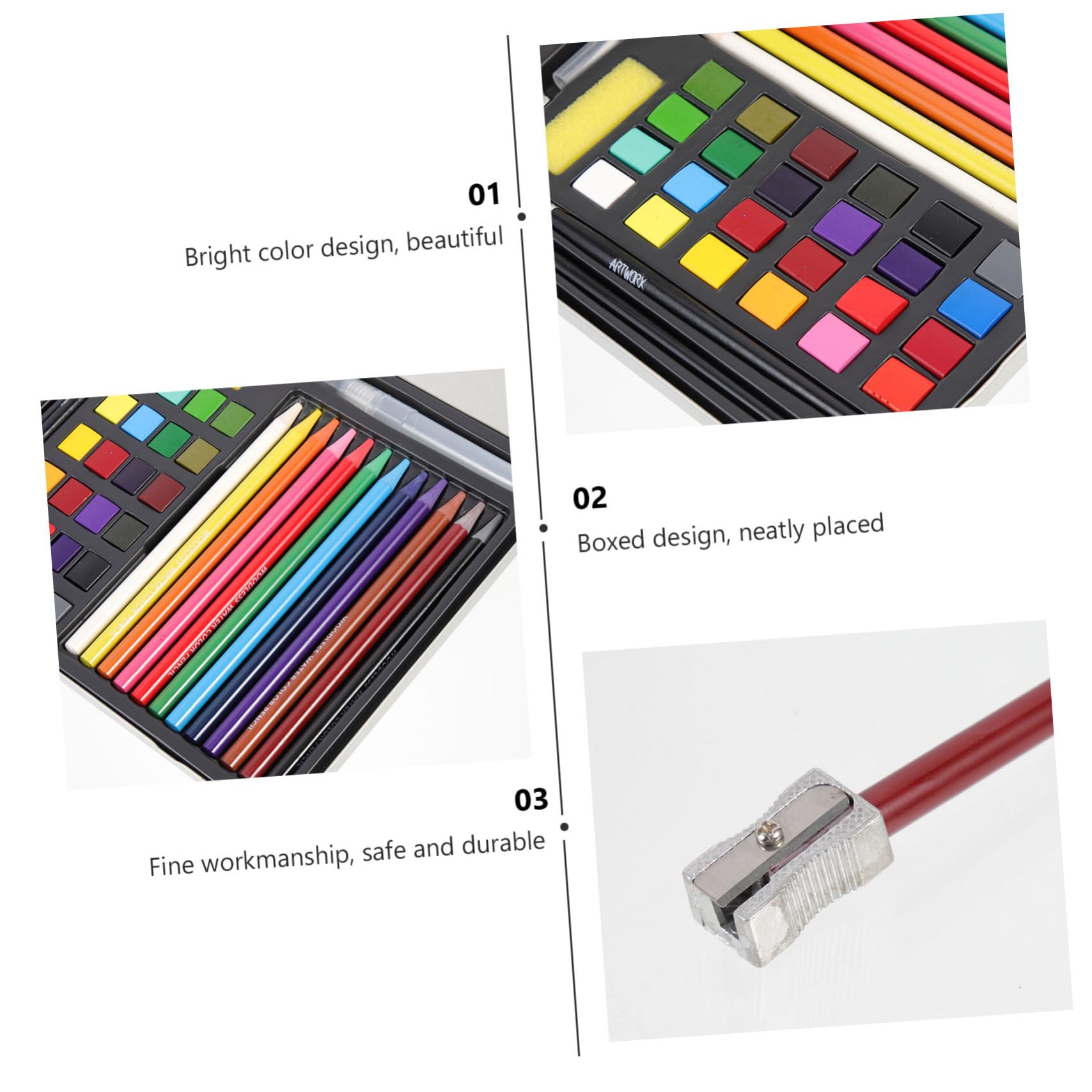 Aquarellfarben Satz für Künstler und Handwerker, 1 Satz, Tragbar | Schulbeginn Party, Leichtes Reise Aquarellset für Selbstgemacht Malerei, Kunststoff, Aluminium, Nylon, Holz