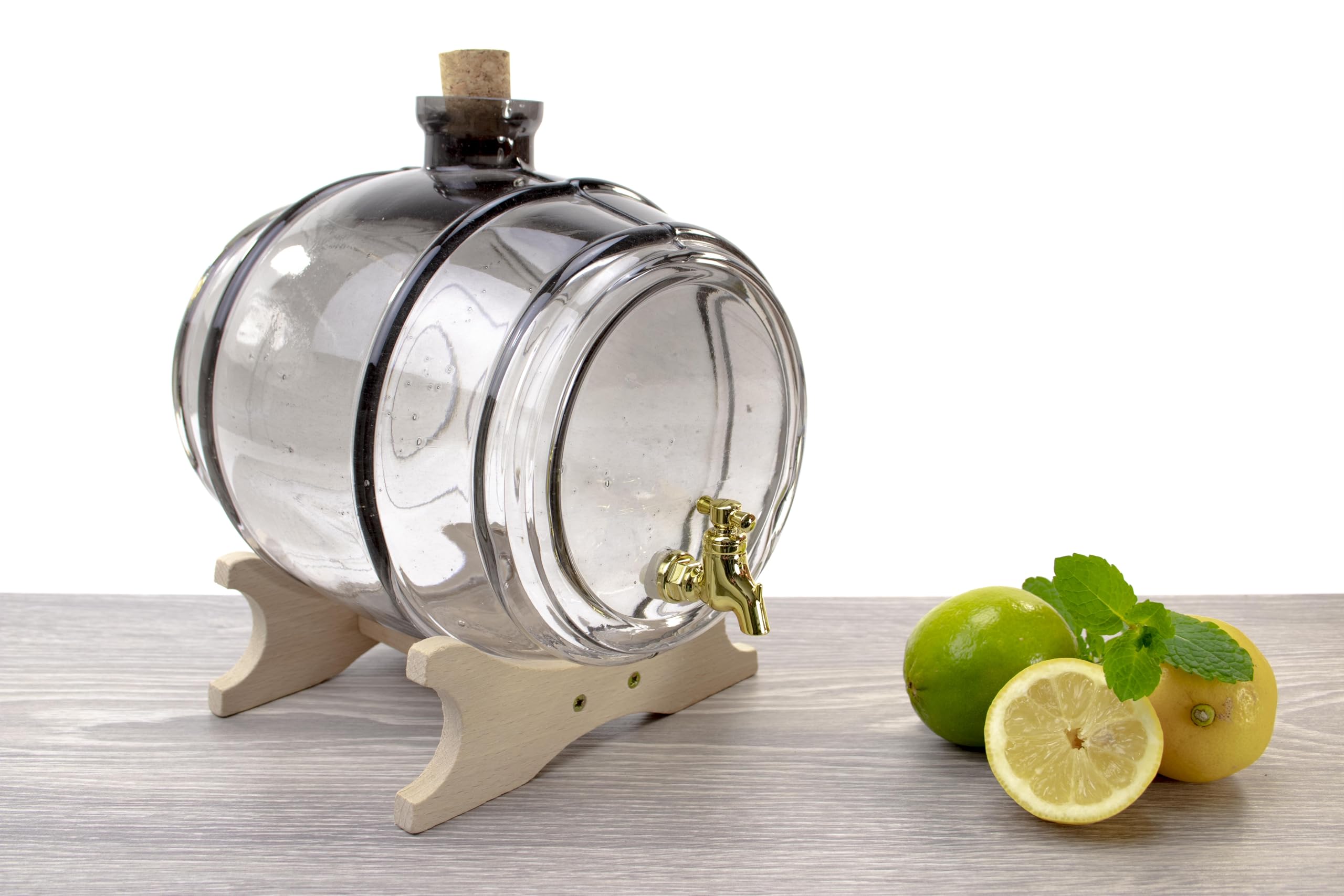 Distributeur de boissons gris 2L idéal pour eau détox maison