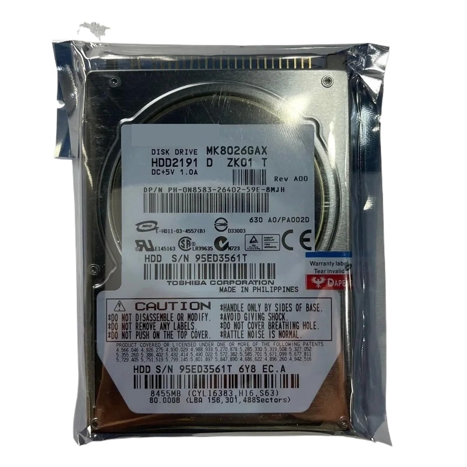 80 GB 5400 obr./min IDE PATA 6.3 cm (MK8026GAX) Wewnętrzny dysk twardy HDD | 80 GB 5400 obr./min IDE PATA 6.3 cm (MK8026GAX) Wewnętrzny dysk twardy HDD
