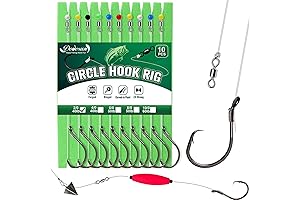 Dovesun 10PCS Circle Hooks Catfish Rigs