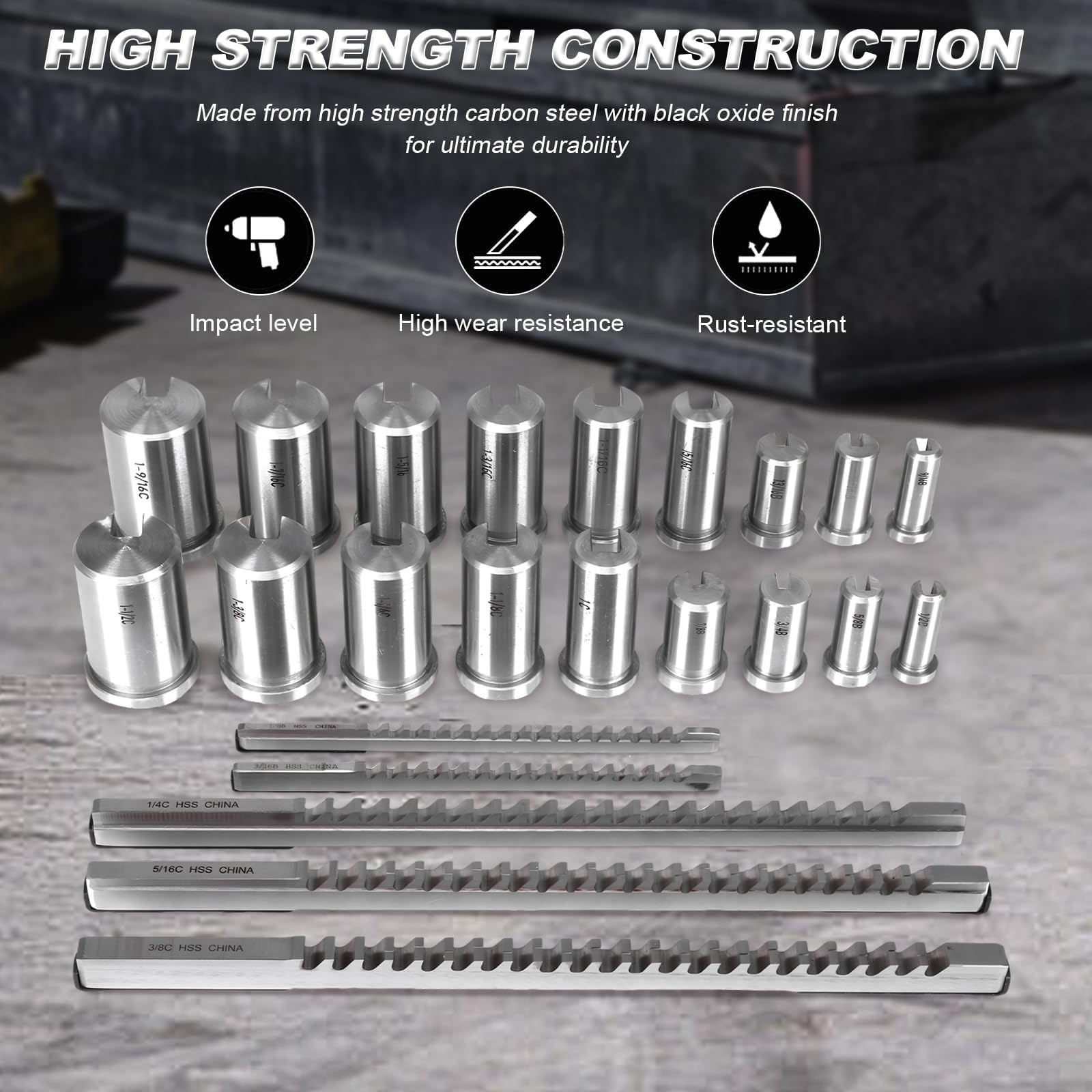 Kit di 30 brocce per chiavi e tornio, 5 brocce, 18 boccole e 7 spessori, adatto per macchinisti professionisti e appassionati di lavorazione dei metalli, kit completo