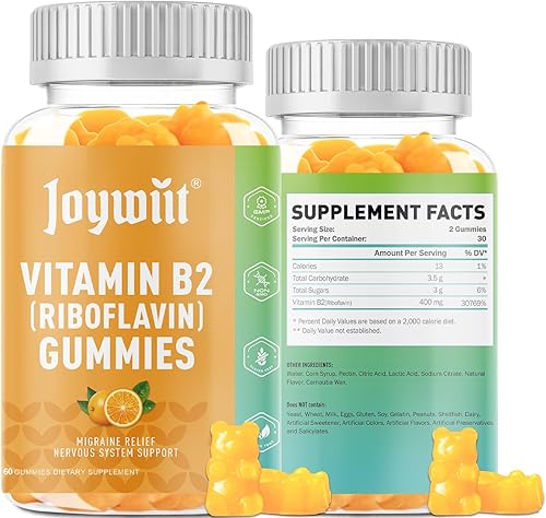 Miniatura 9 de Gomitas de vitamina B2  Riboflavina 400 mg  Vitamina b2 400 mg masticable para adultos y niños, alivio de la migraña y apoyo de energía y sistema