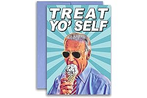 Joe Biden Inspired Parody Card: Treat Yo' Self Birthday Celebration Congrats Card