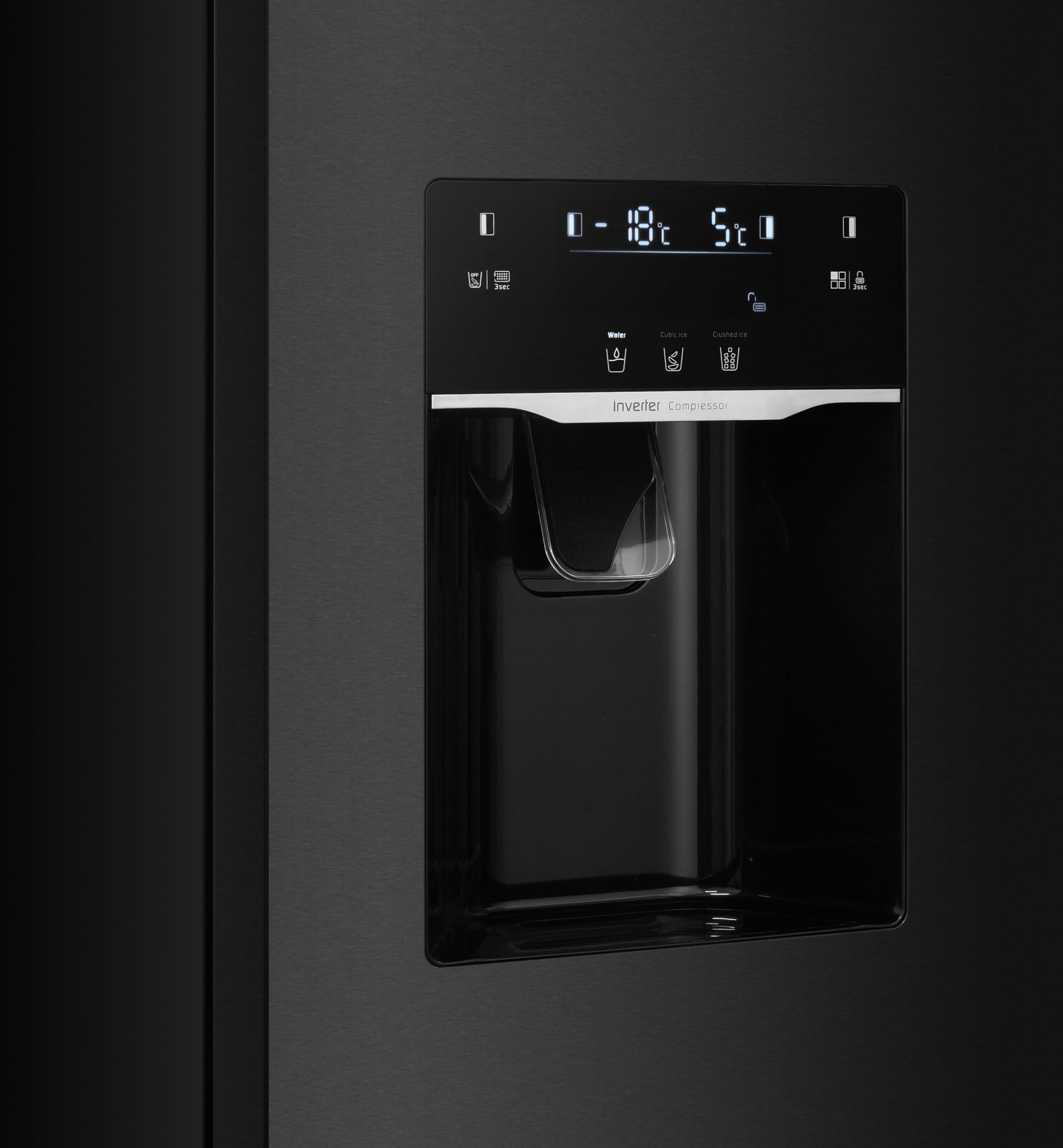 GEDTECH Réfrigérateur Américain Side by Side GSBSA513DX 513L Distributeur d'eau Machine à glaçons automatique