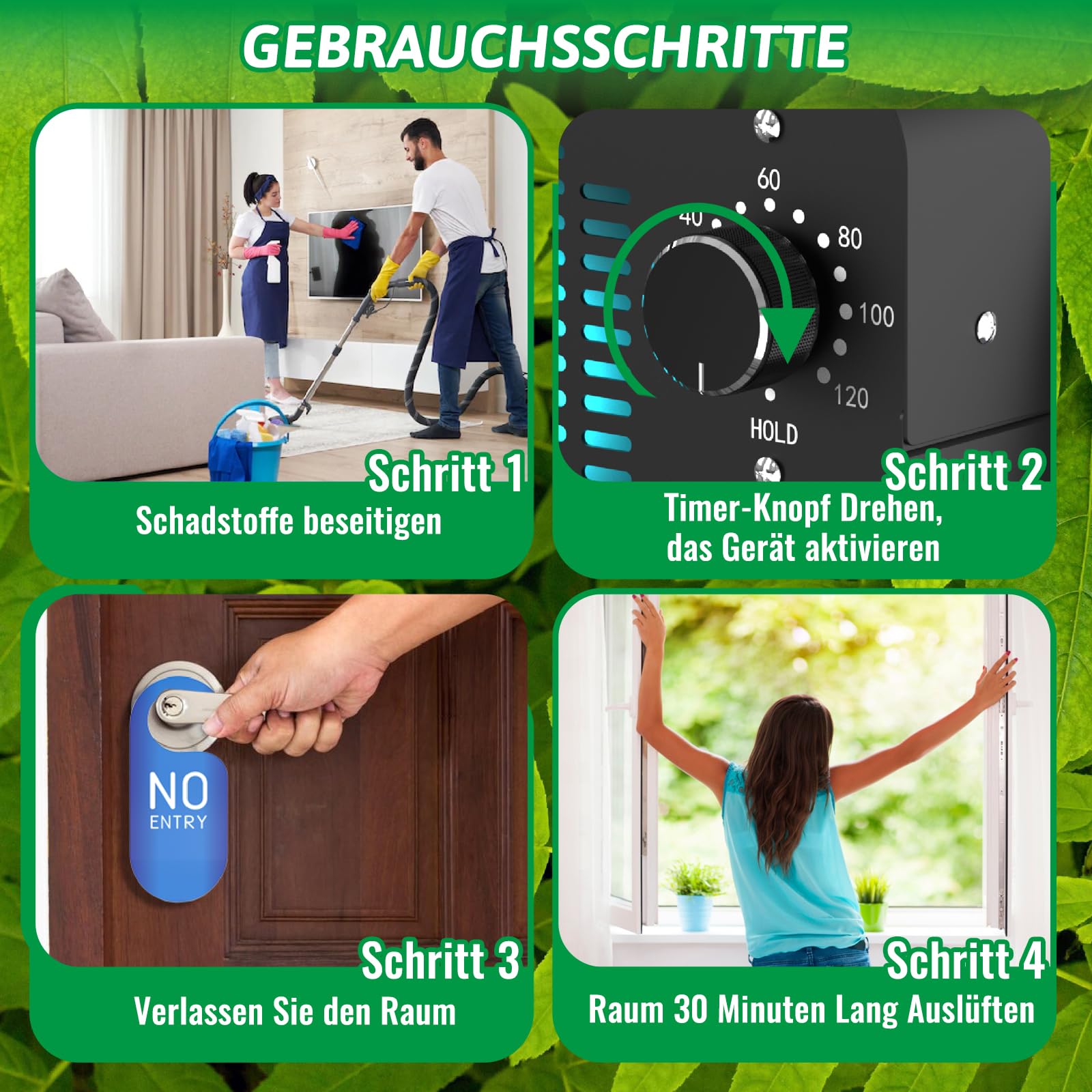 Industrieller Ozongenerator 98000mg/h mit Timer für Raum, Auto, Gerüche