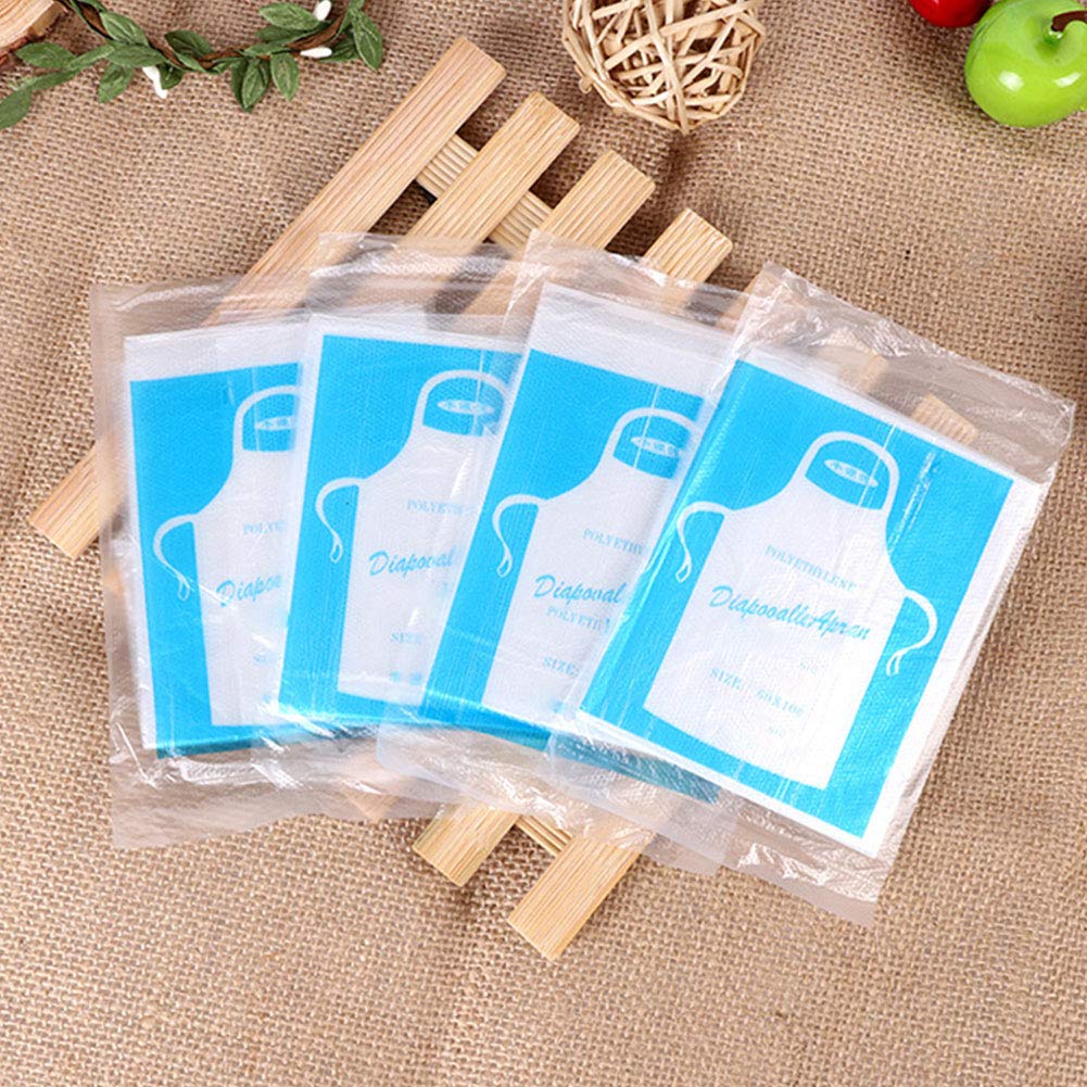 25pcs Monouso Grembiuli Di Plastica Trasparente Polietilene Impermeabile Usa E Getta Grembiuli Da Cucina, Pittura Per Adulti