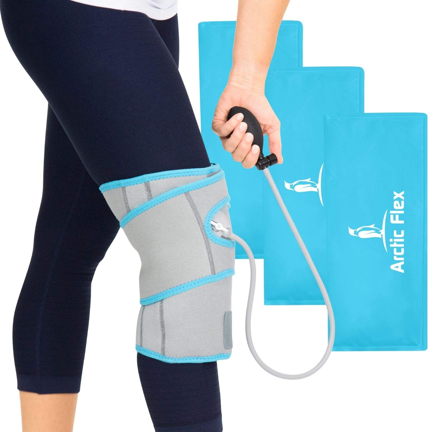 Vive Compression Knee Ice Wrap Reusable Brace with Air Pump Hot/Cold Therapy for Vive Compression Knee Ice Wrap Reusable Brace with Air Pump Hot/Cold Therapy for