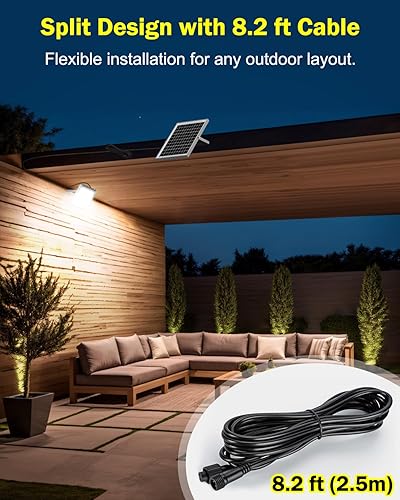 Miniatura 7 de Luces de inundación LED solares para exteriores luces de patio de seguridad impermeables con control remoto, iluminación brillante de 6500 K