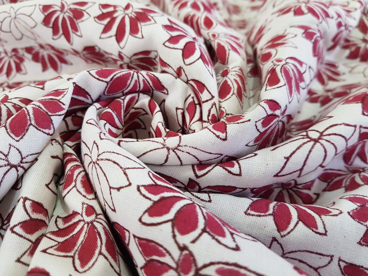 Traditional Jaipur Tkanina bawełniana z nadrukiem, indyjska tkanina z nadrukiem na letnią sukienkę, kurti, szalik, poduszka, pokrowiec na sofę (20 jardów)