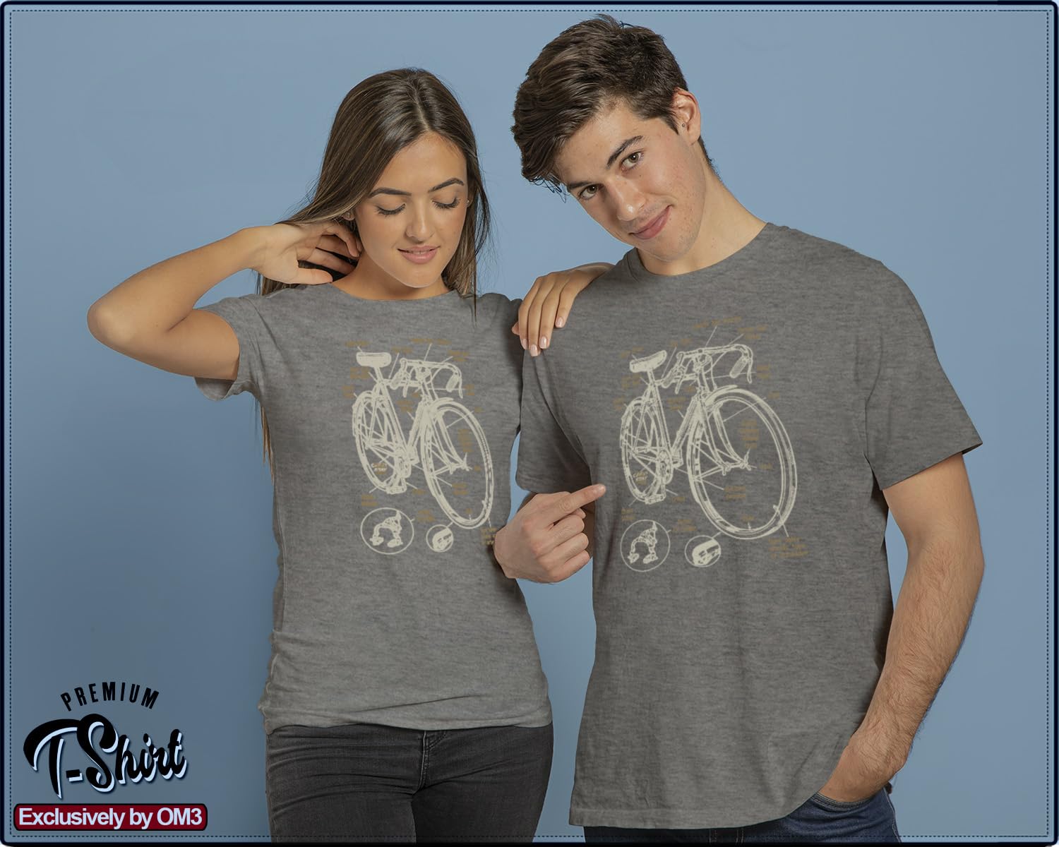 OM3® Koszulka rowerowa z oznaczeniami części | damska | części rowerowe | S - XXL