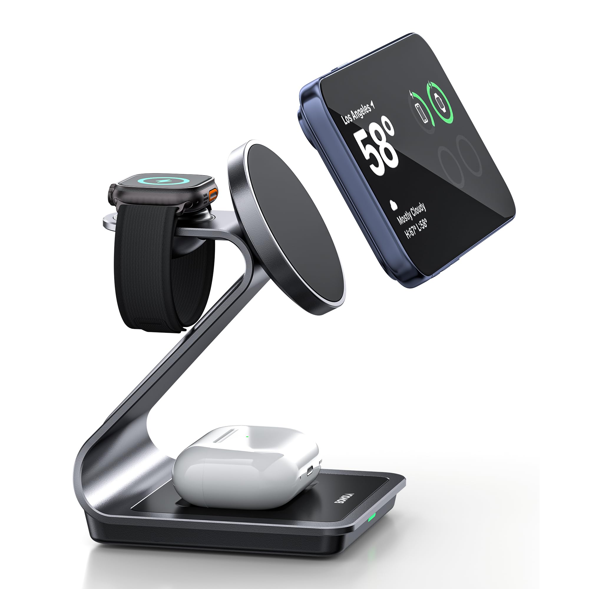 3-in-1 Wireless Charging Station for iPhone, Apple Watch & AirPods