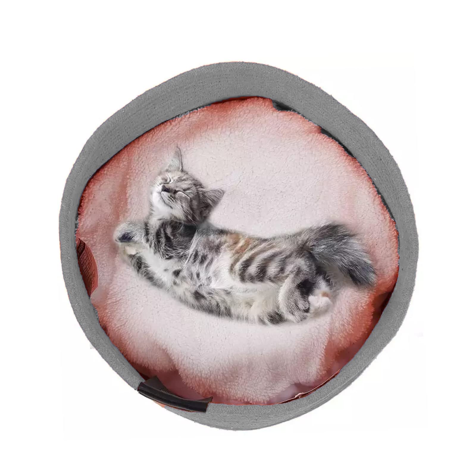 emily pets Cat Bed for Indoor Cats, Foldable Cat House for Indoor Cats Clearance, Comfort Cat Tent with Removable Cushioned Pillow (Grey, Round) 2