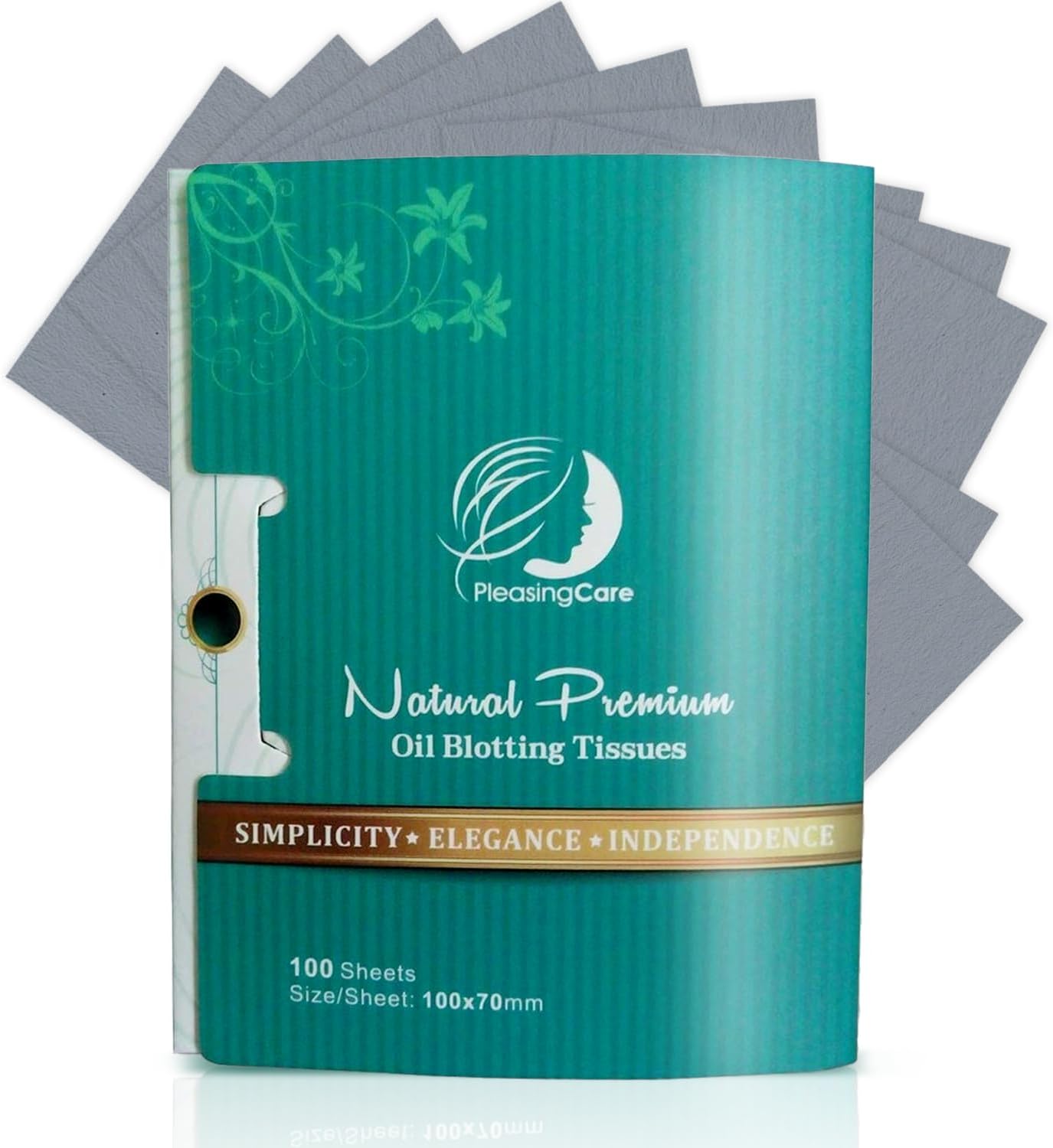 Natural Face Oil Blotting Paper - Bamboo Charcoal 100 Counts, Easy Dispensing Oil Absorbing Sheets, Premium Handy Facial Blotting Papers - Face Skin Care or Beauty Make Up Must Have