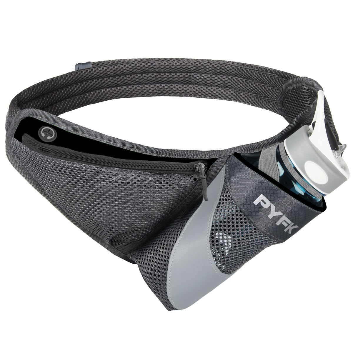 PYFK Running Belt Hydration Waist Pack with Water Bottle Holder for Men Women Waist Pouch Fanny Bag Reflective