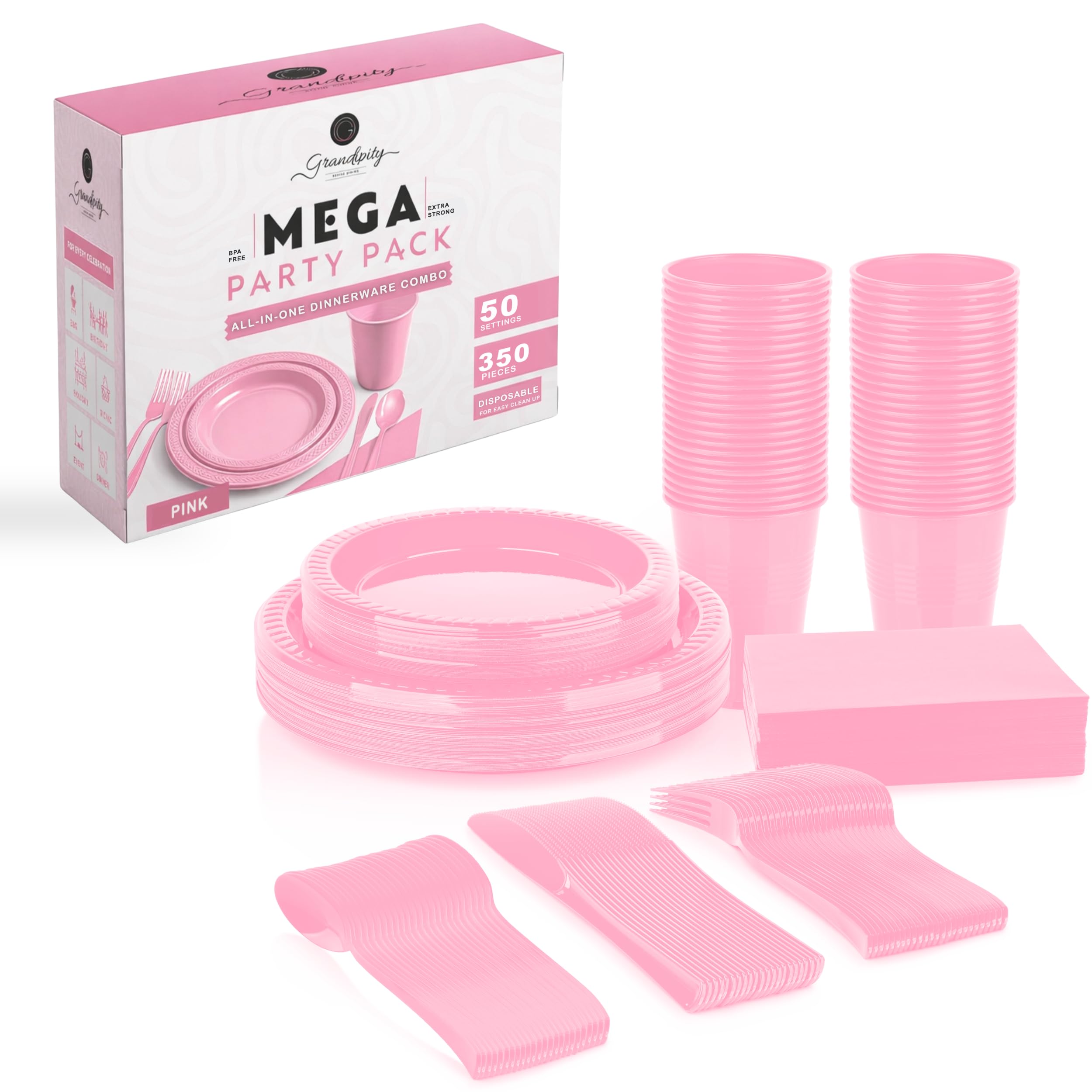 Grandipity Disposable Dinnerware Sets - 720 Piece -6