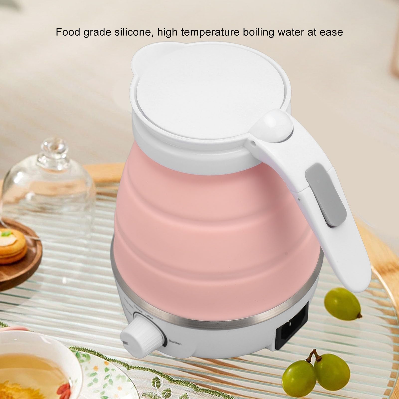 Zerodis Bouilloire électrique Pliable Portable 850 W Bouilloire électrique Pliable Bouilloire à Mise Hors Tension Automatique 600 Ml Silicone Mise Hors Tension Automatique Bouilloire à ur1pds29y3-12