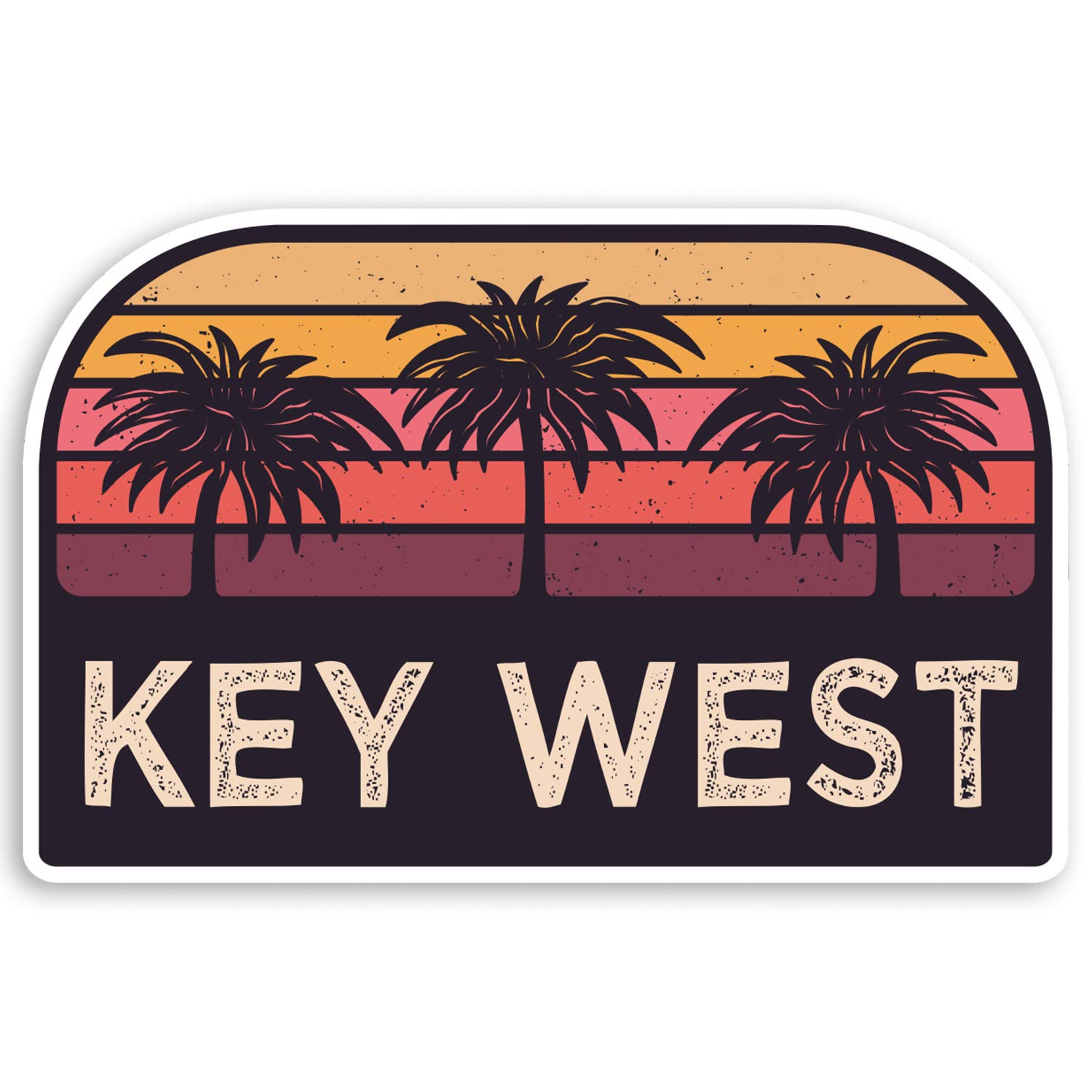 Destination Vinyl Ltd Multi 2 X 10Cm Rustic Key West Florida Vinyl Stickers - Usa Luggage Sticker #34317 (10Cm Wide)