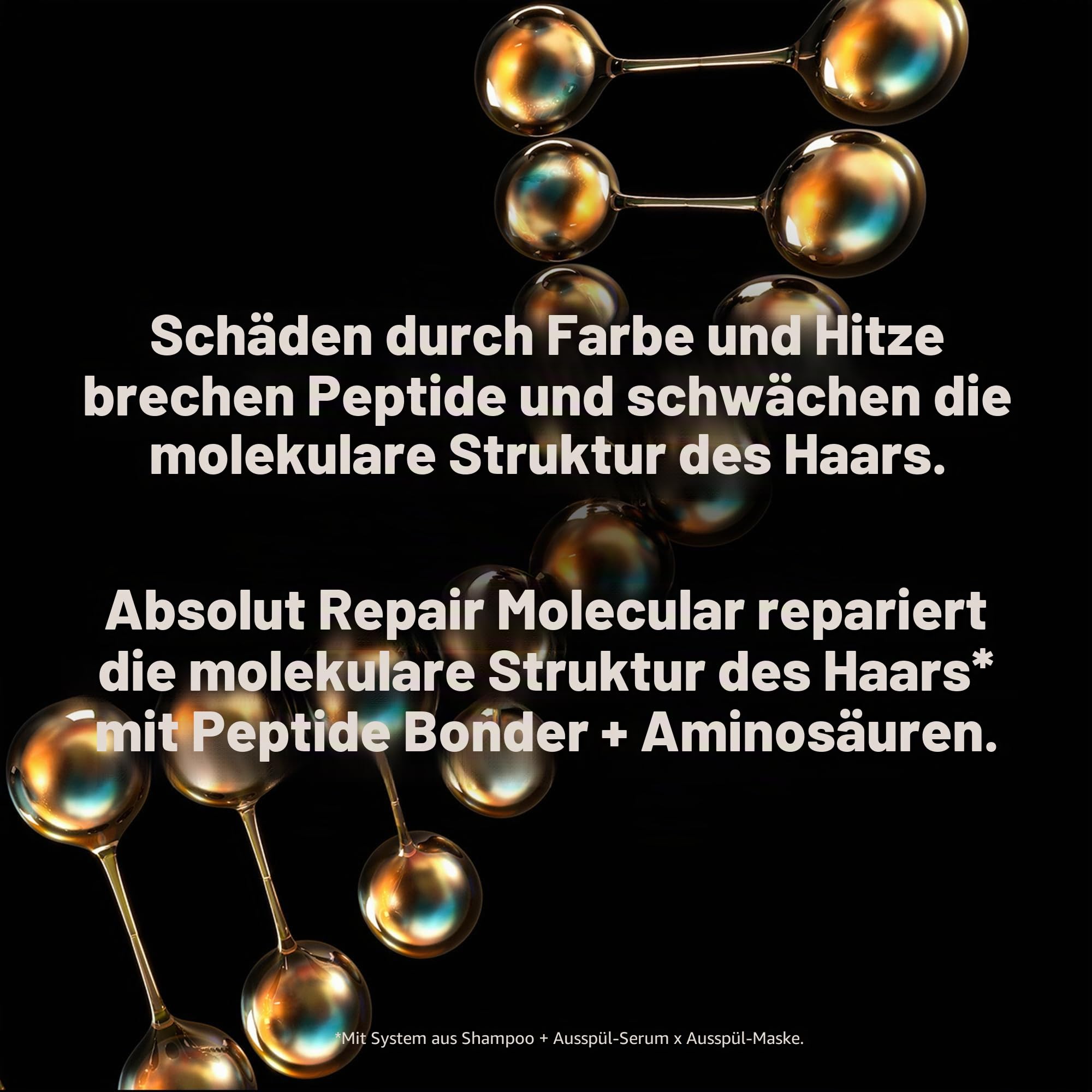 L'Oréal Professionnel Maske für strukturgeschädigtes Haar, Molekulare Tiefenreparatur für mehr Geschmeidigkeit, Mit Peptidbondern und 5 Aminosäuren, Serie Expert, Absolut Repair Molecular Maske